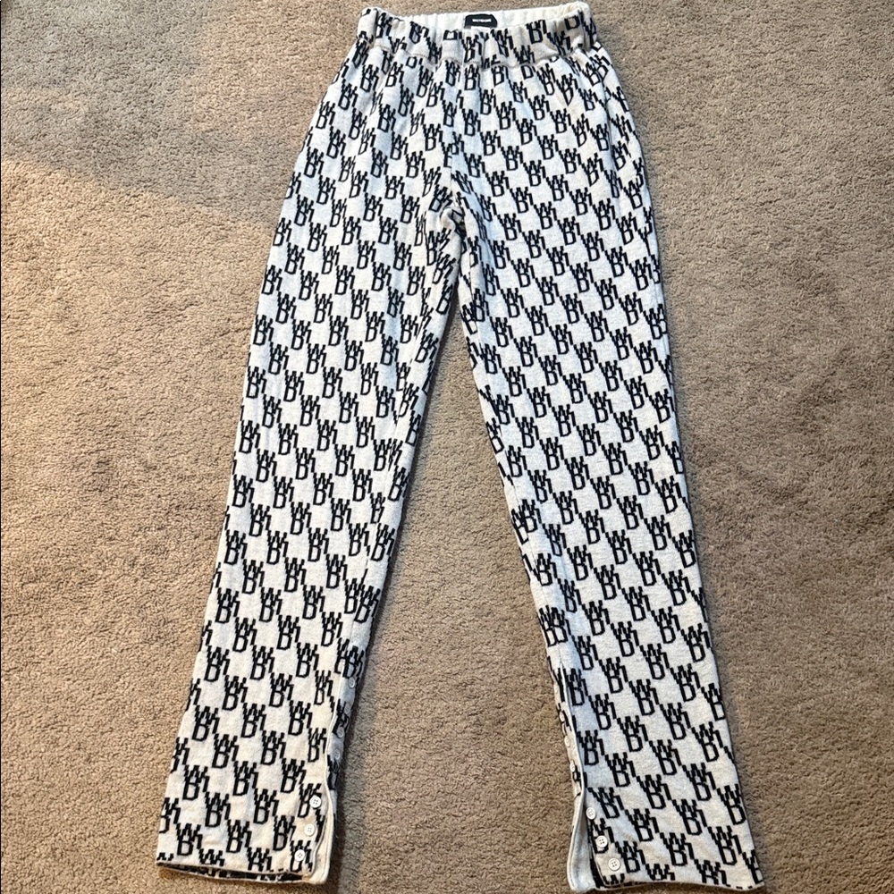 We11done monogram intarsia-knit track pants